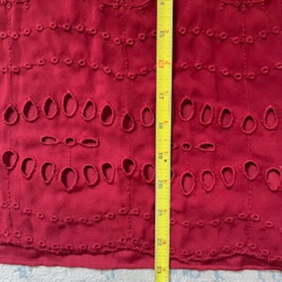 🧡 3/15 NWT J. Crew Balloon Long Sleeve Maroon Embroidered Blouse Women's XS - Picture 12 of 15